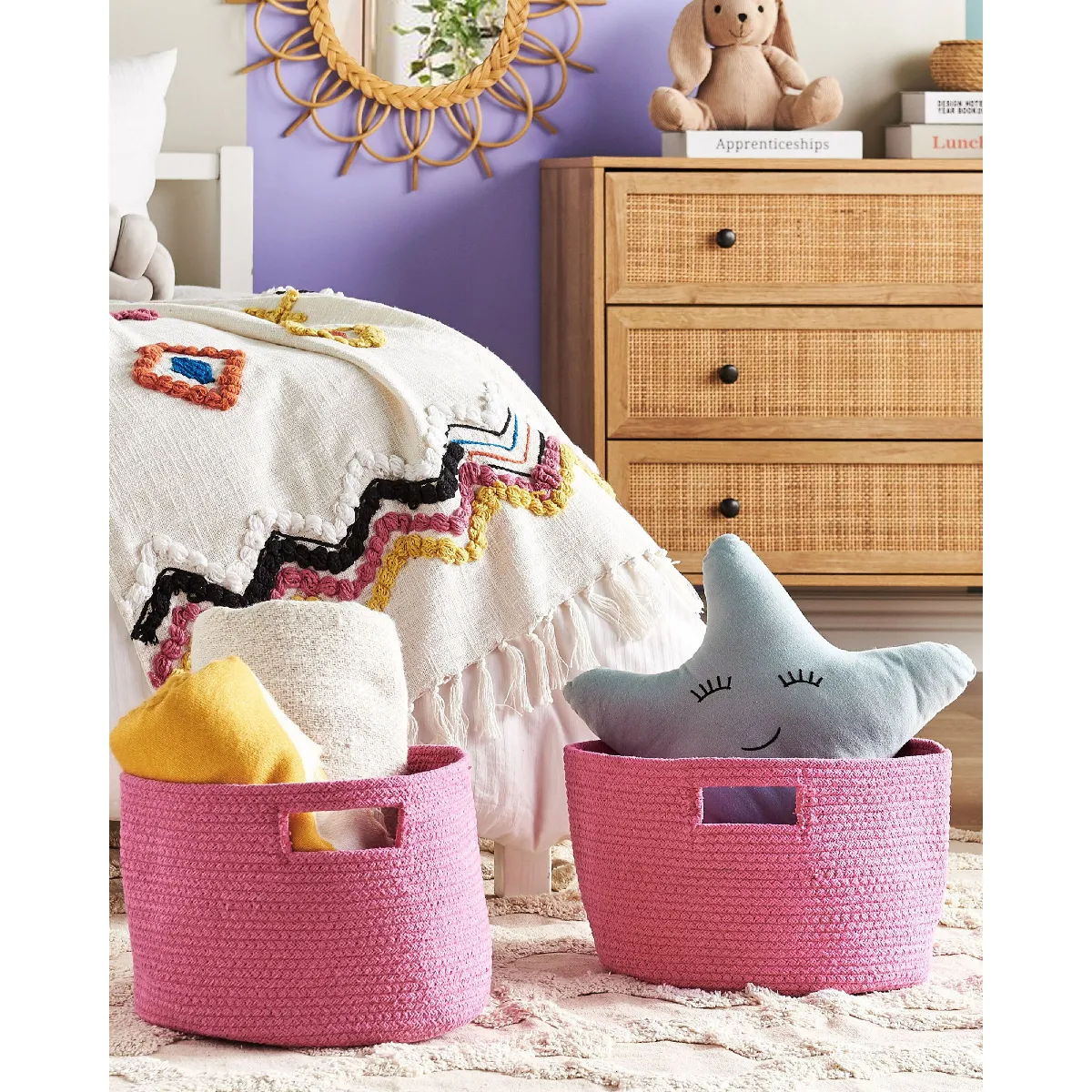 Beliani Paniers CHINIOT en coton rose