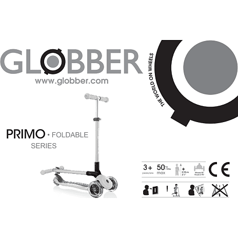 Primo foldbar 3-hjulet løbehjul - fuchsia