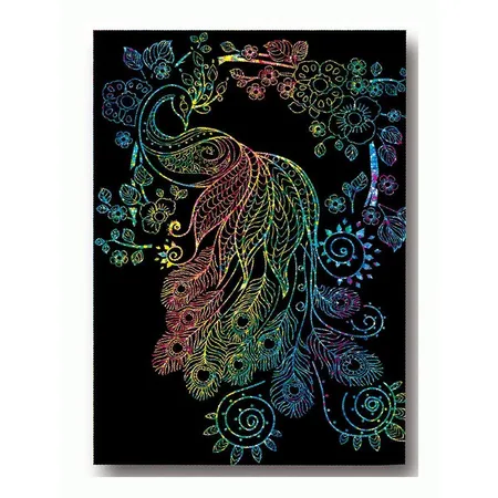 Mammut Scratch Art Tiere, Mehrfarbig, 14.5 x 20 cm