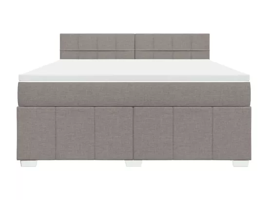 Sommier à lattes de lit avec matelas Taupe 180x200 cm Tissu