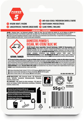 Domestos Power 5 WC-Stein Ocean