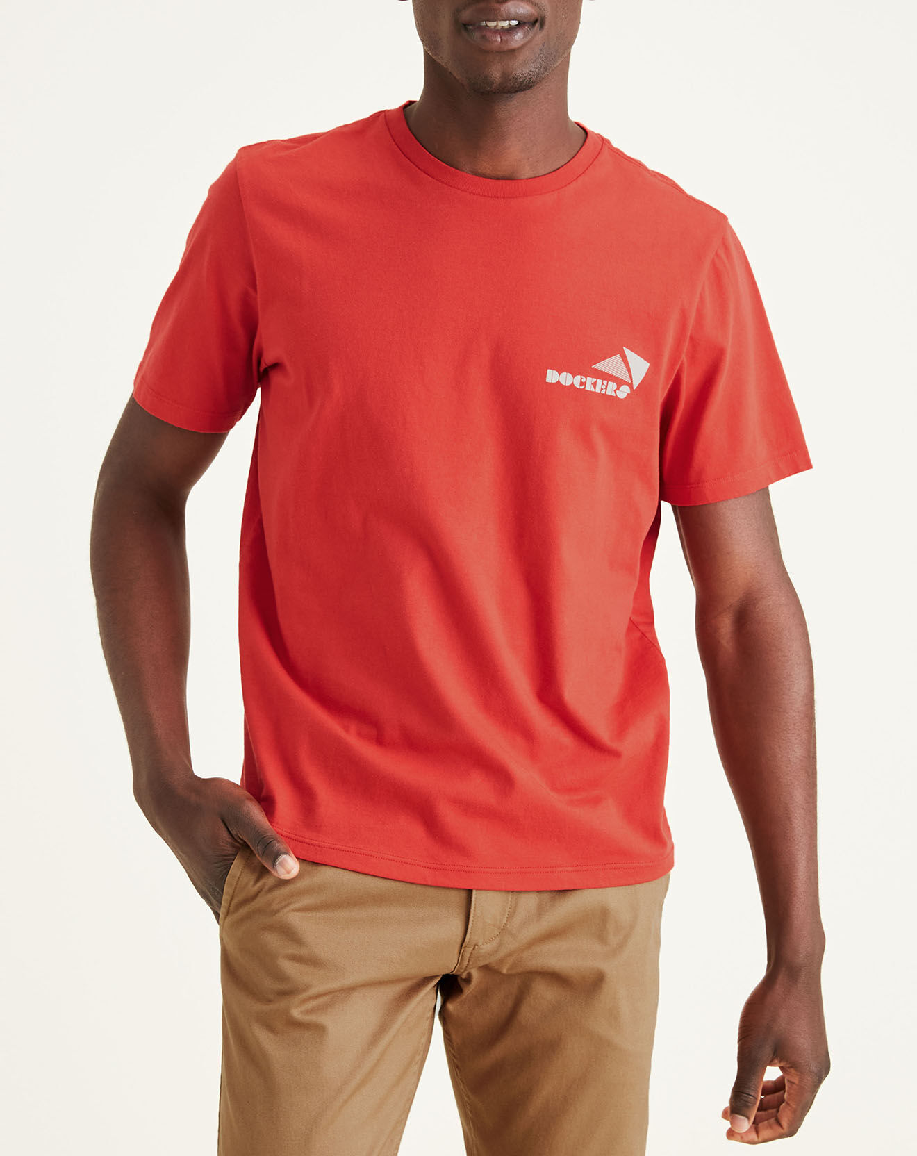 Dockers T-Shirt 100% Coton Bio Logo rouge