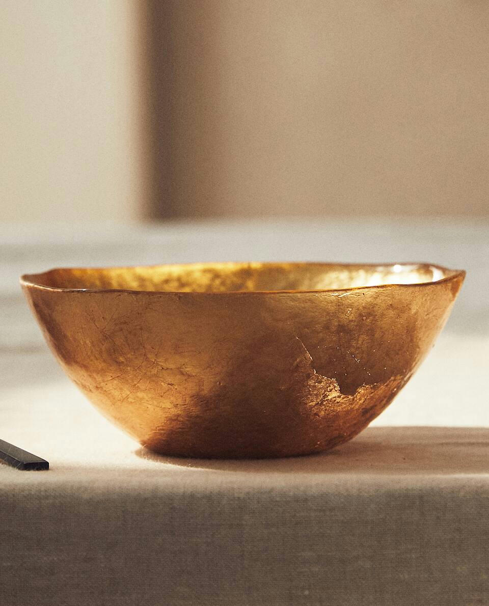 TIGELA DE VIDRO DOURADO