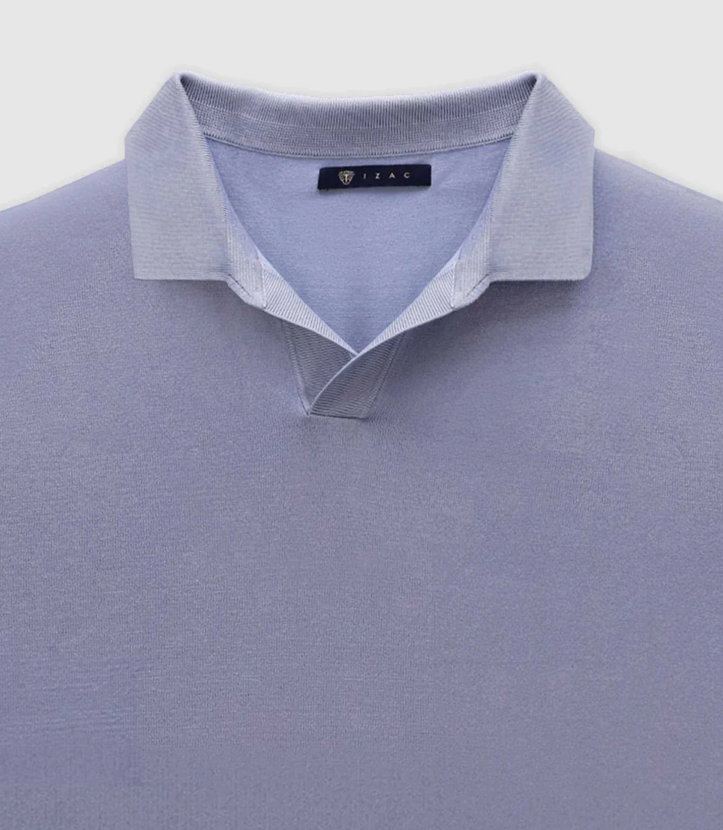 Polo en maille ciel