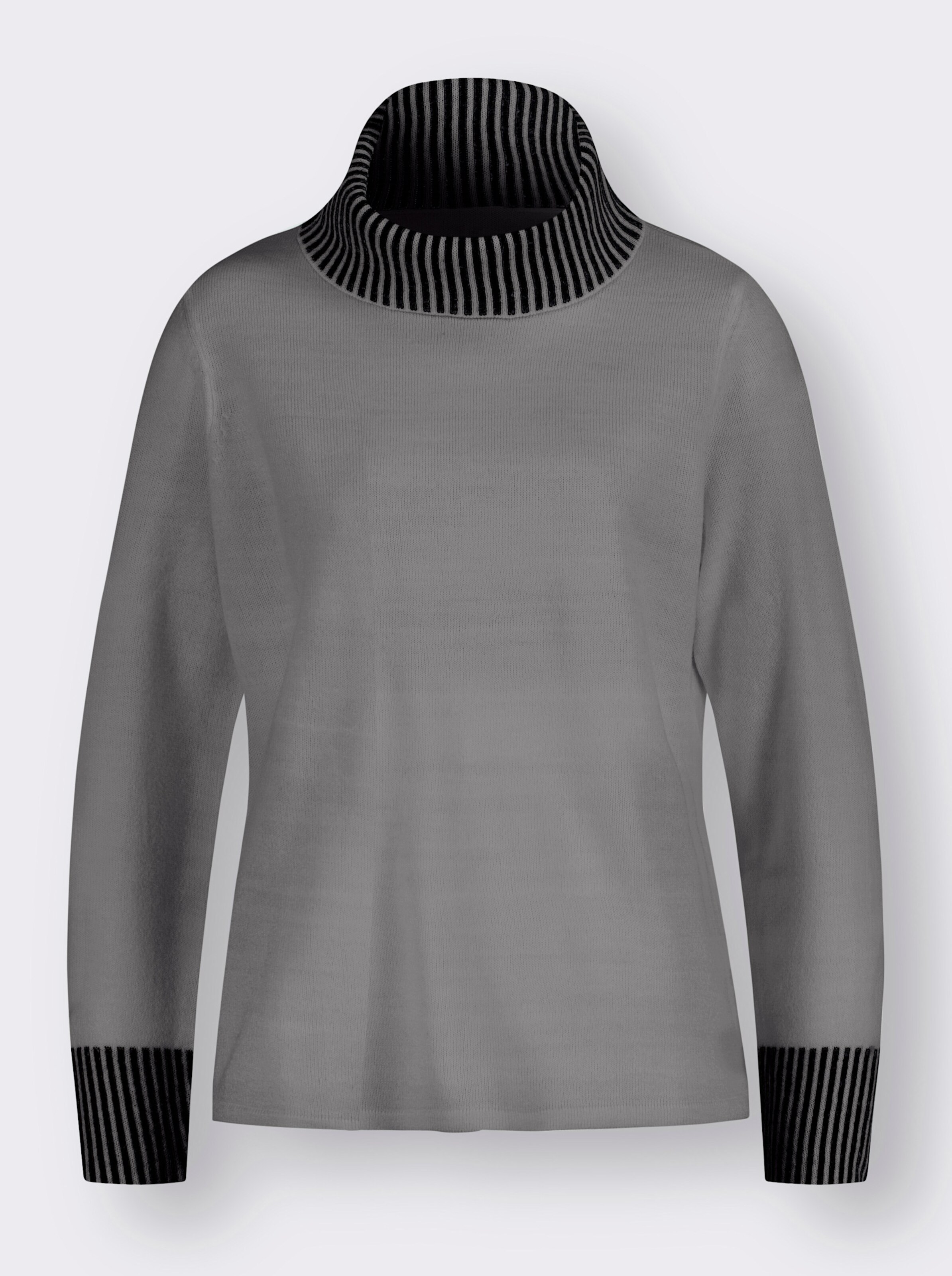Rollkragenpullover mit Streifen-Muster