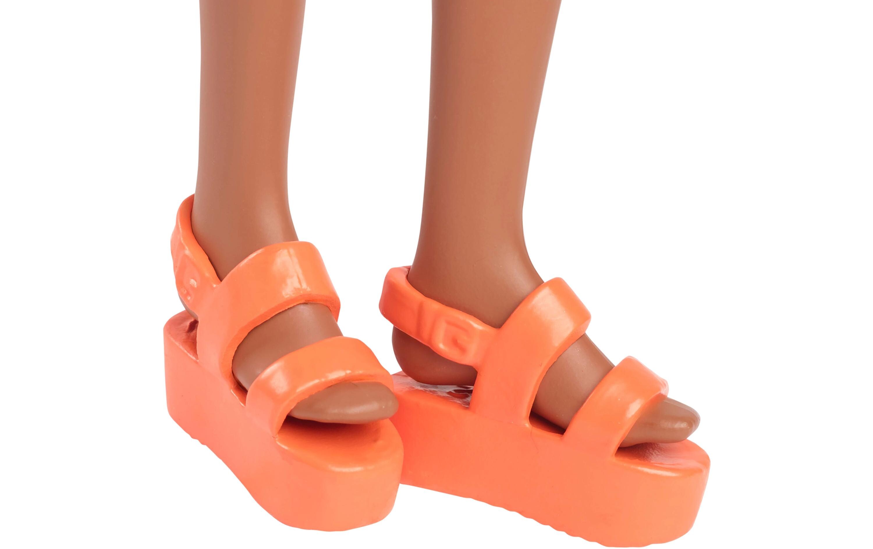 Puppe Pink and Orange Check DressBarbie-Puppe aus der Fashionistas-Reihe