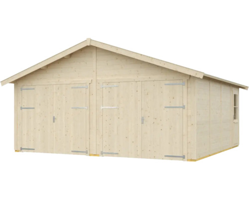 SKAN HOLZ Varberg 3 blokhut garage, 570 x 525 cm, natuurlijke afwerking