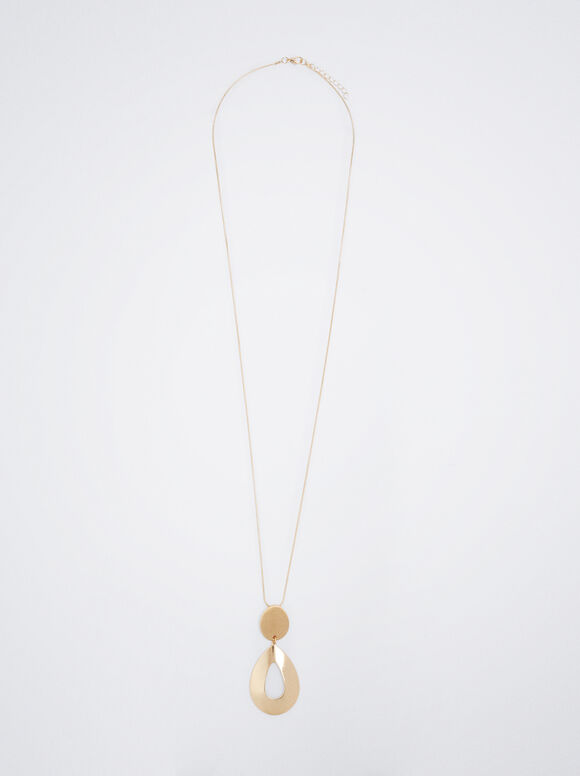 Colar dourado com pingente - Dourado