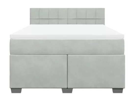 Sommier à lattes de lit et matelas Gris clair 160x200cm Velours