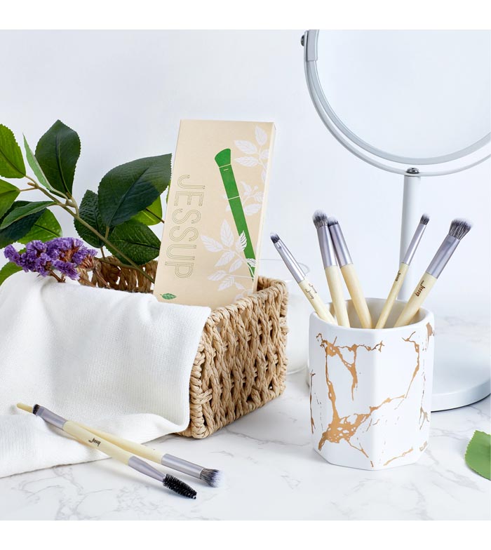 Jessup Beauty - *Eco-Friendly Makeup* - Conjunto de pincéis de 8 peças - T328: Burlywood