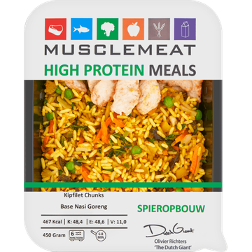 Muscle Meat High Protein Meals Kipfilet Chunks Base Nasi Goreng Spieropbouw 450 g
