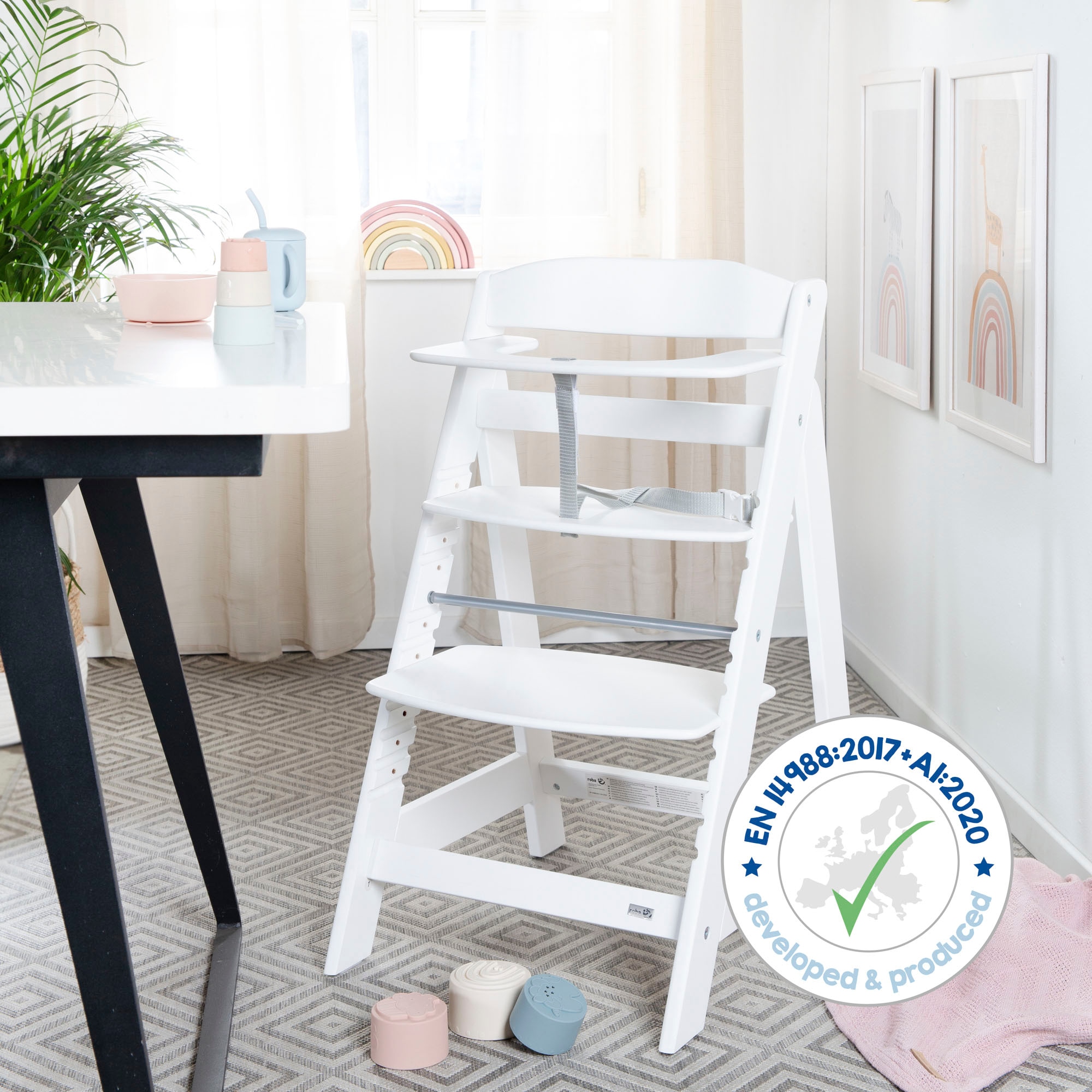 roba® Hochstuhl »Treppenhochstuhl Sit Up Click 'N' Flex, weiss« () aus Holz