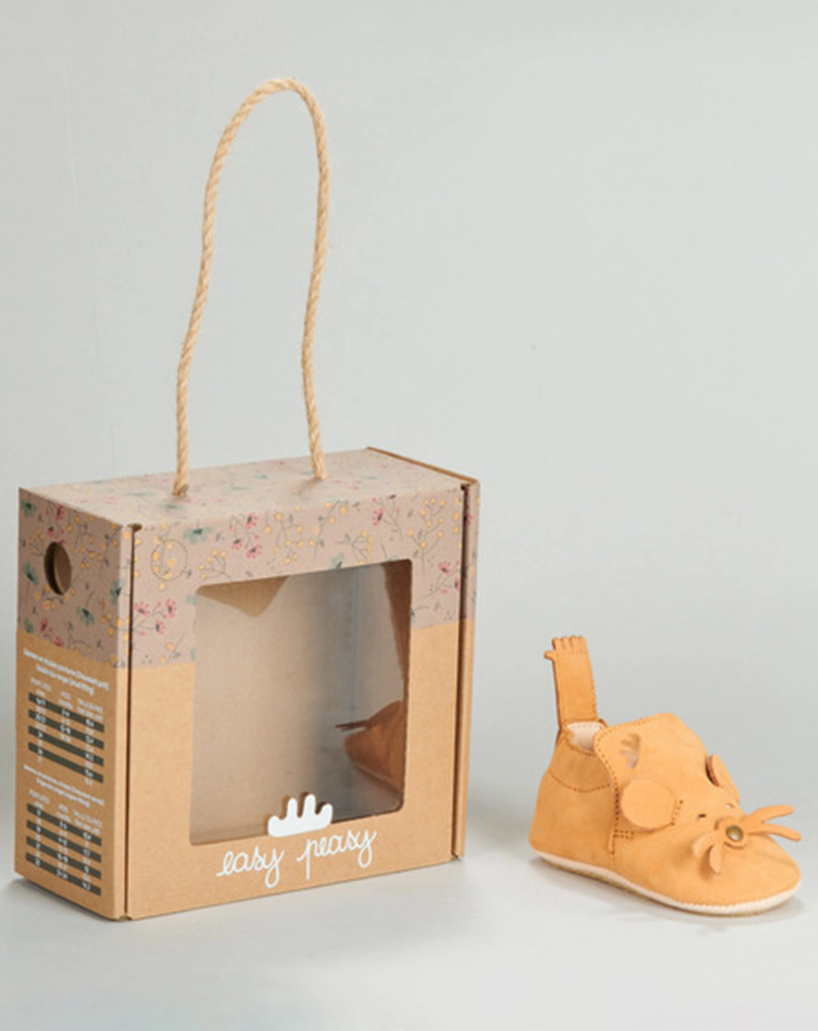 Krabbelschuhe MY BLUBLU MOUSE WILD in camel