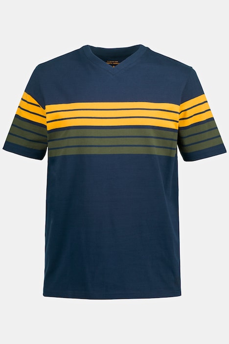 Schlafanzug, Zweiteiler, T-Shirt mit Ringeln, lange Hose, bis 8 XL