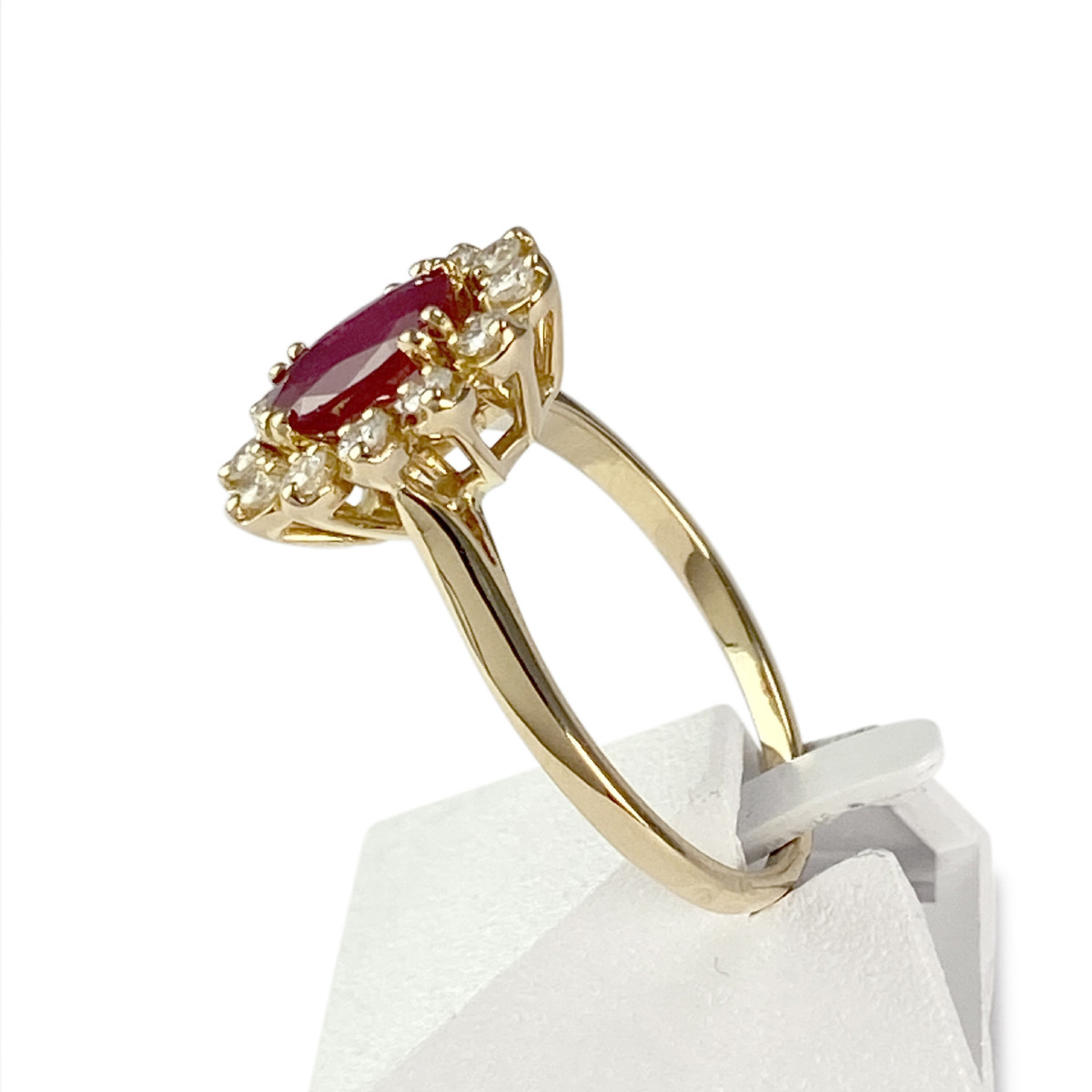 Bague d'occasion or 750 jaune diamants rubis