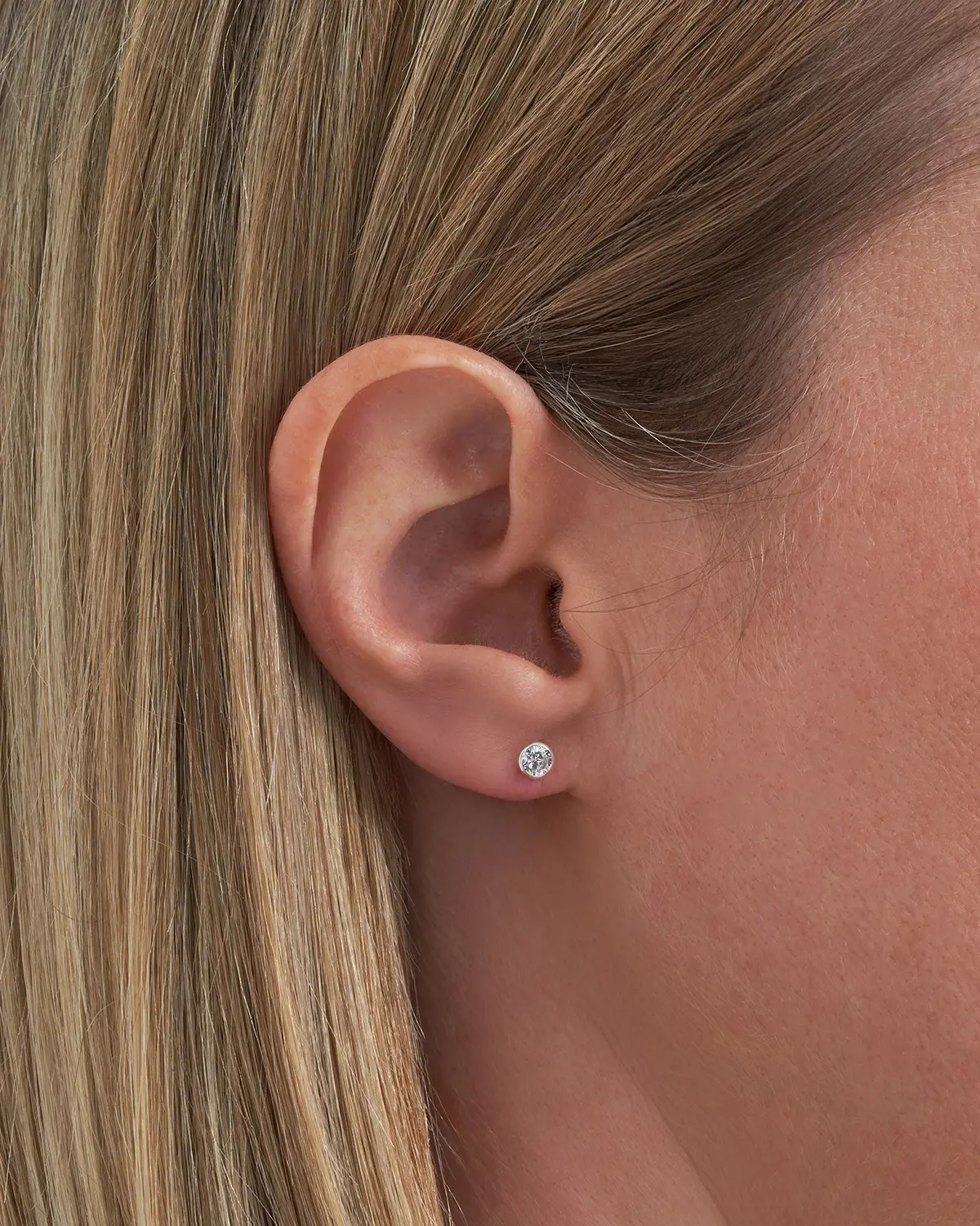 Ohrstecker - Round Zirconia
