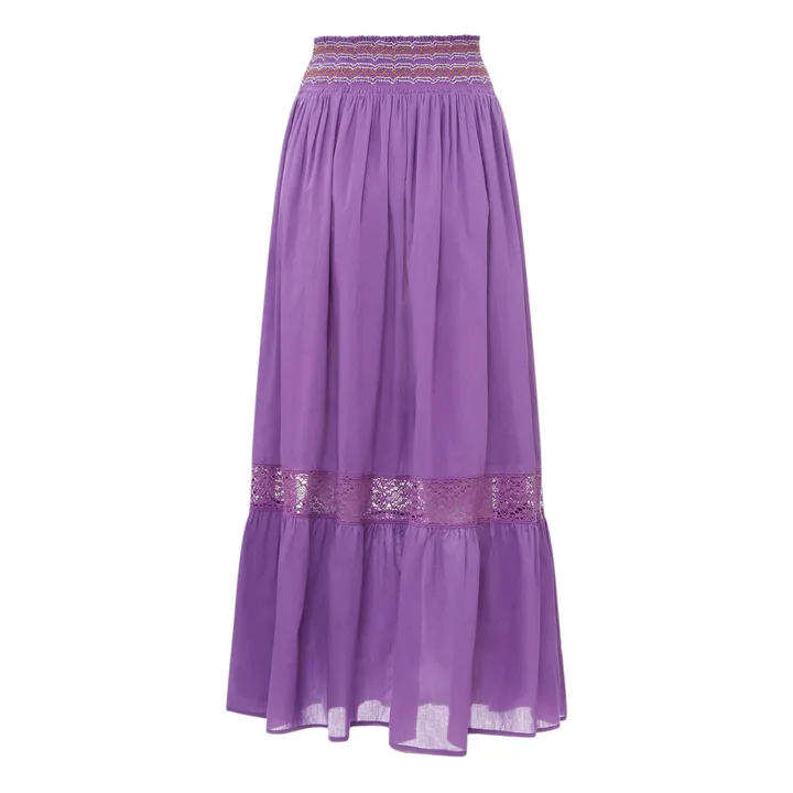 Alma Deia Jupe Longue Brodée | Violet