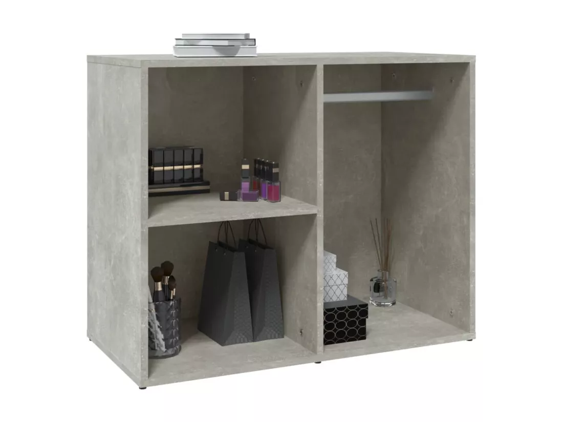 Armoire de dressing Gris béton 80x40x65 cm Bois d'ingénierie