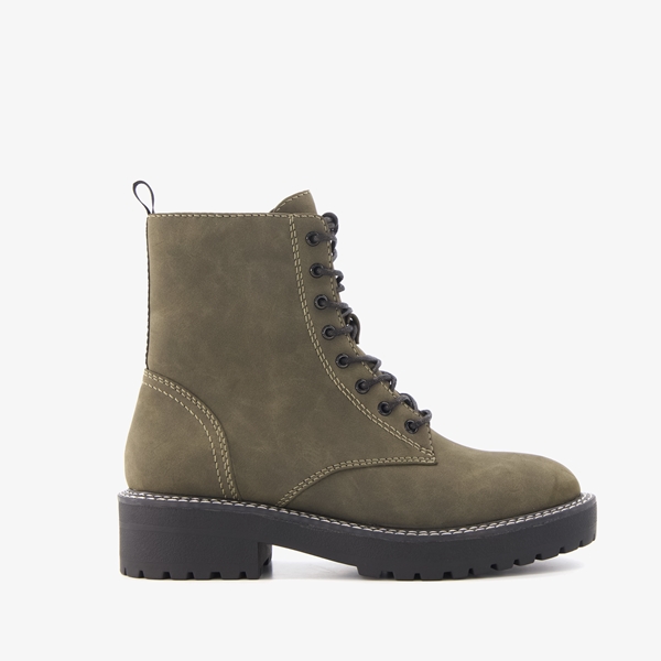 Blue Box dames veterboots olijfgroen