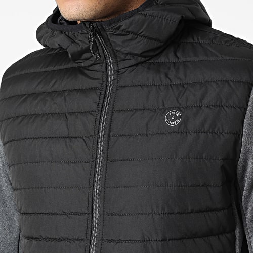 Veste Zippée Capuche Multi Quilted 12182242 Noir Gris Anthracite