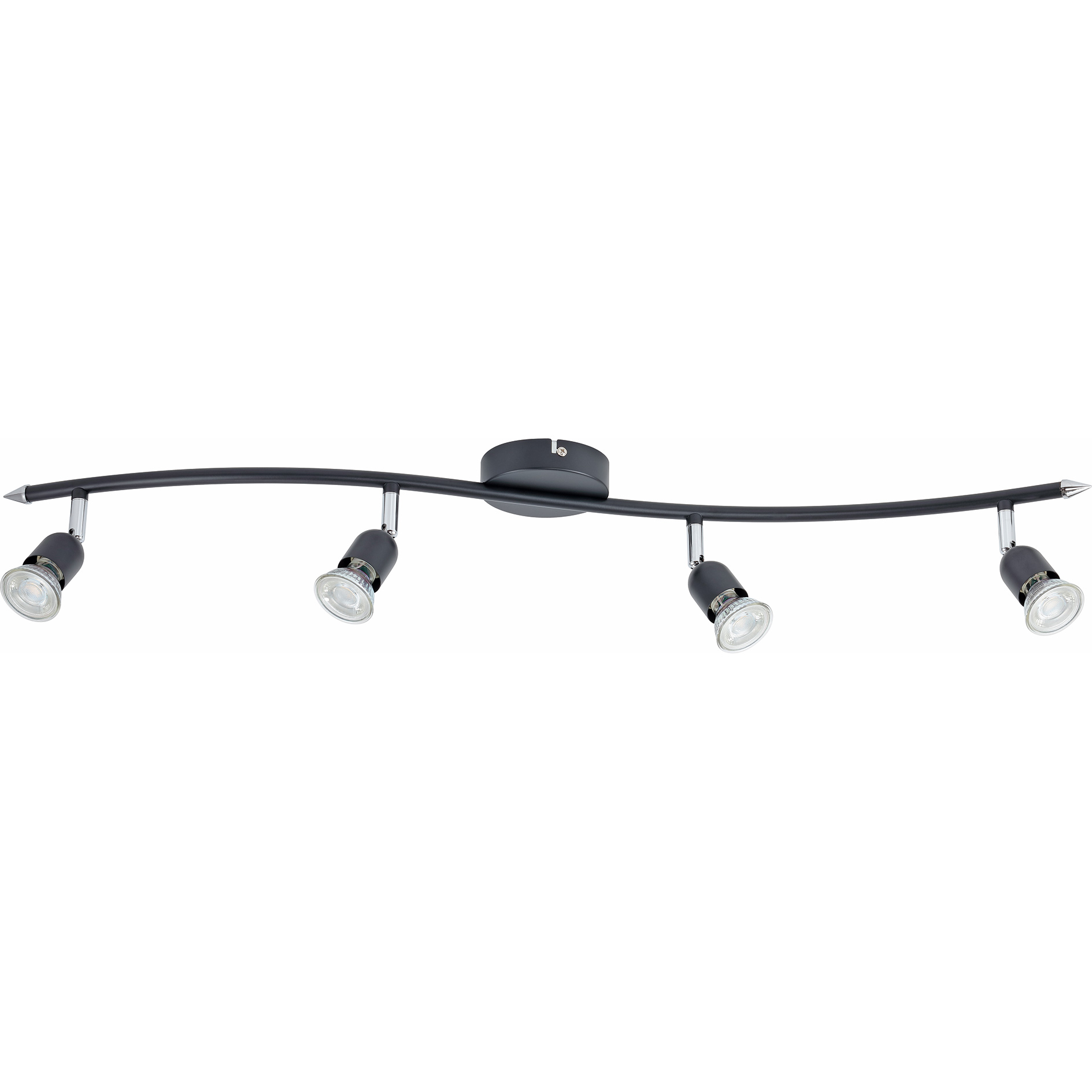LAMPURA LED-Deckenbogen - schwarz matt - 4-flammig