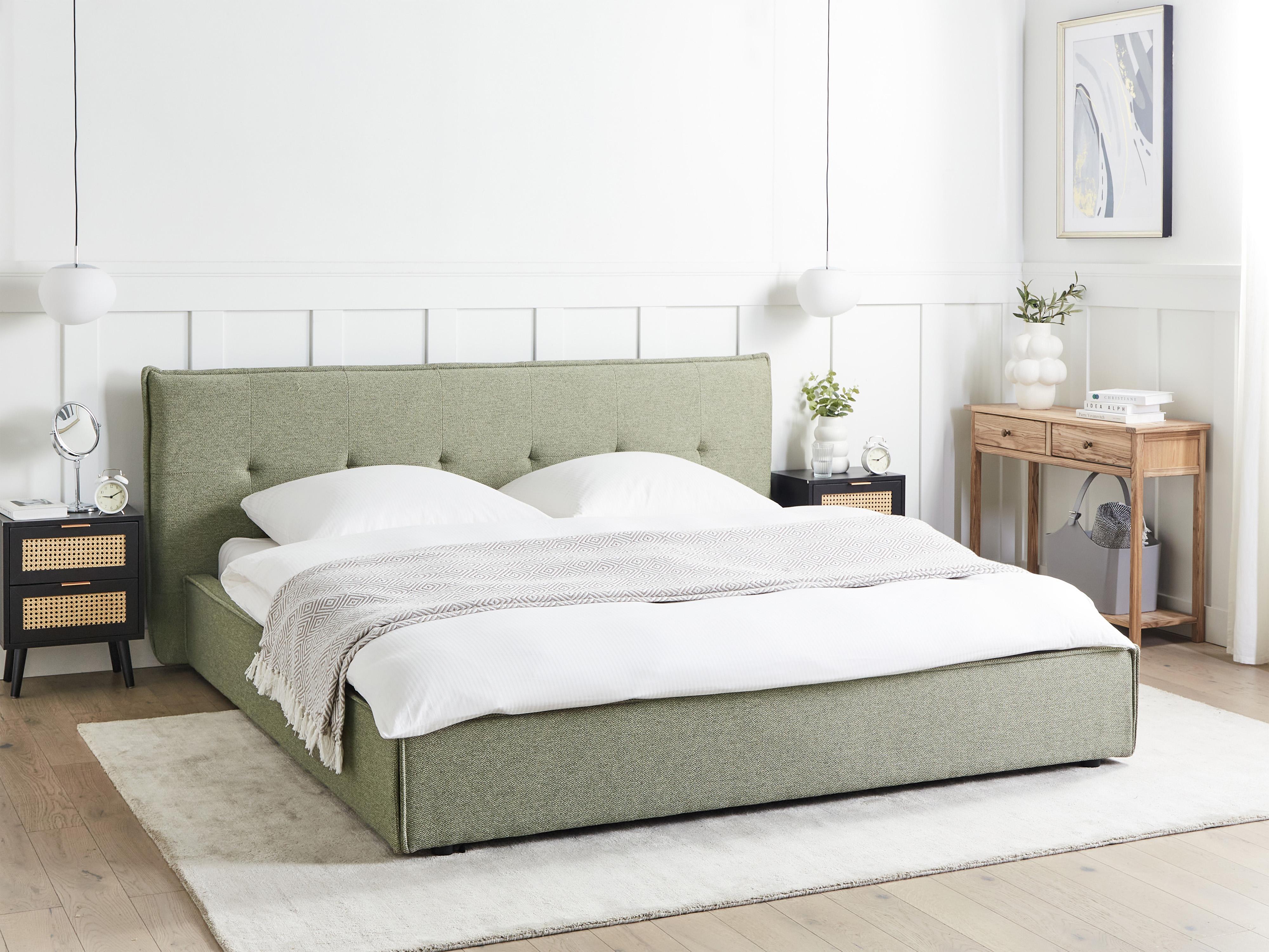 Bed Kunstlinnen LESTRE 180 x 200 cm Groen