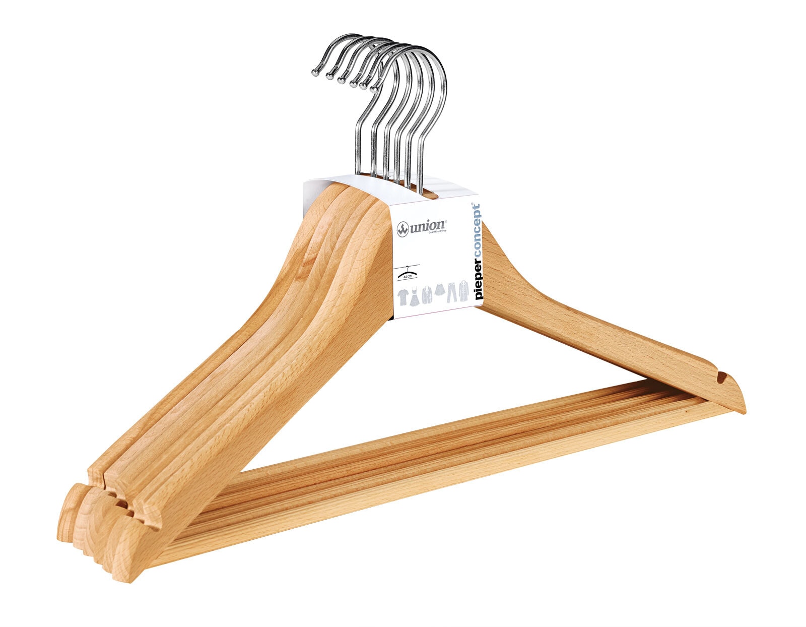 Kleiderbügel Buchenholz massiv 6er-Pack