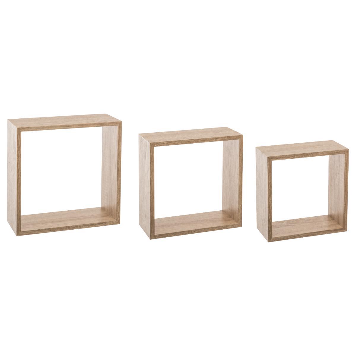 ETAGERE MURALE CUBE CHENE NATUREL L 3 TAILLES