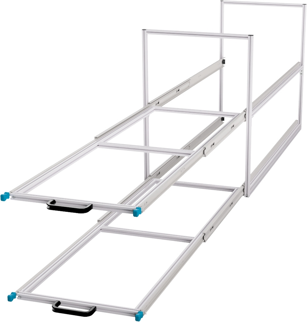 SYS-RACK Kastenwagen Heckauszug Regal-System 124 x 49 x 60,5 cm