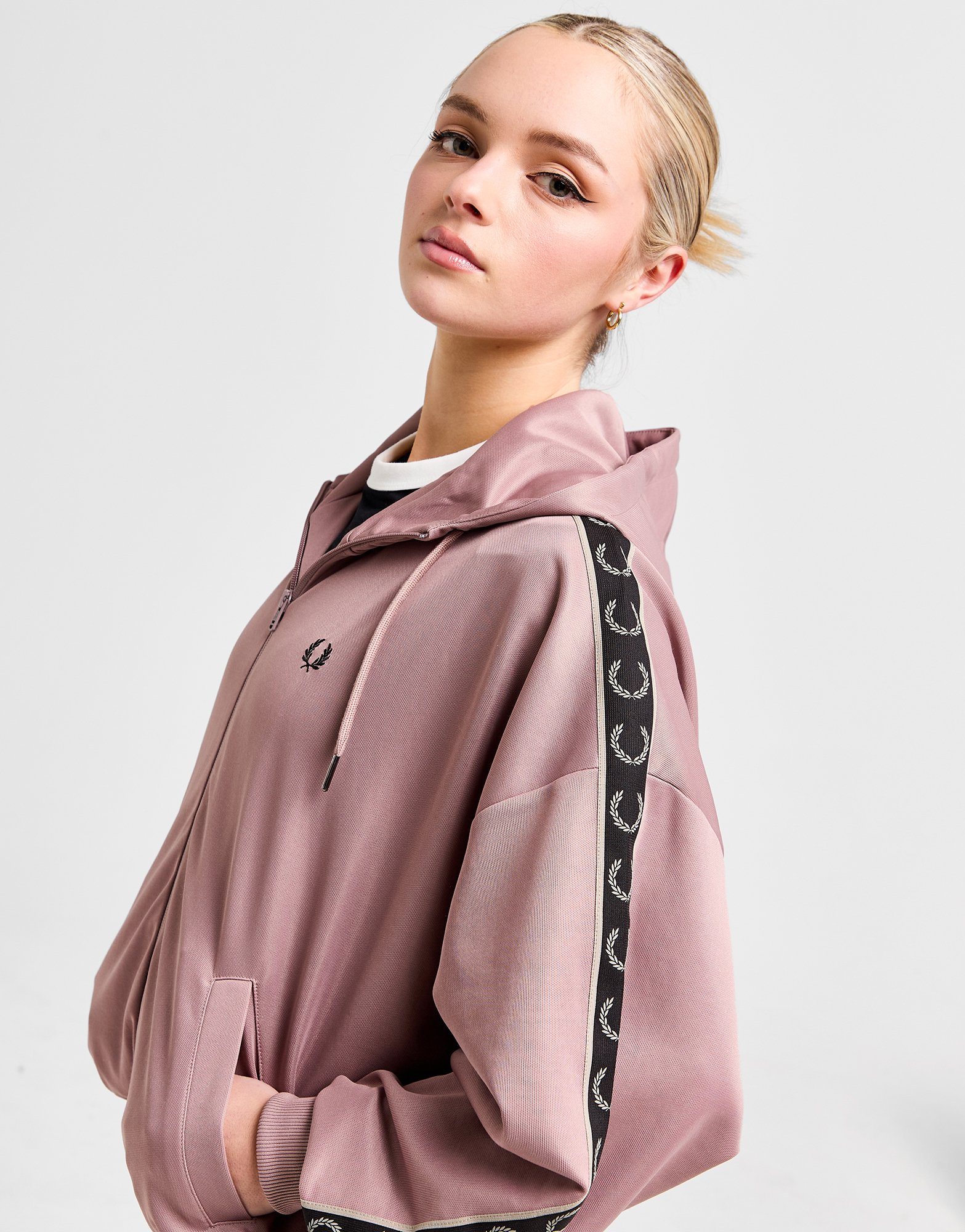 Fred Perry Sweat à Capuche Zippé Logo Femme