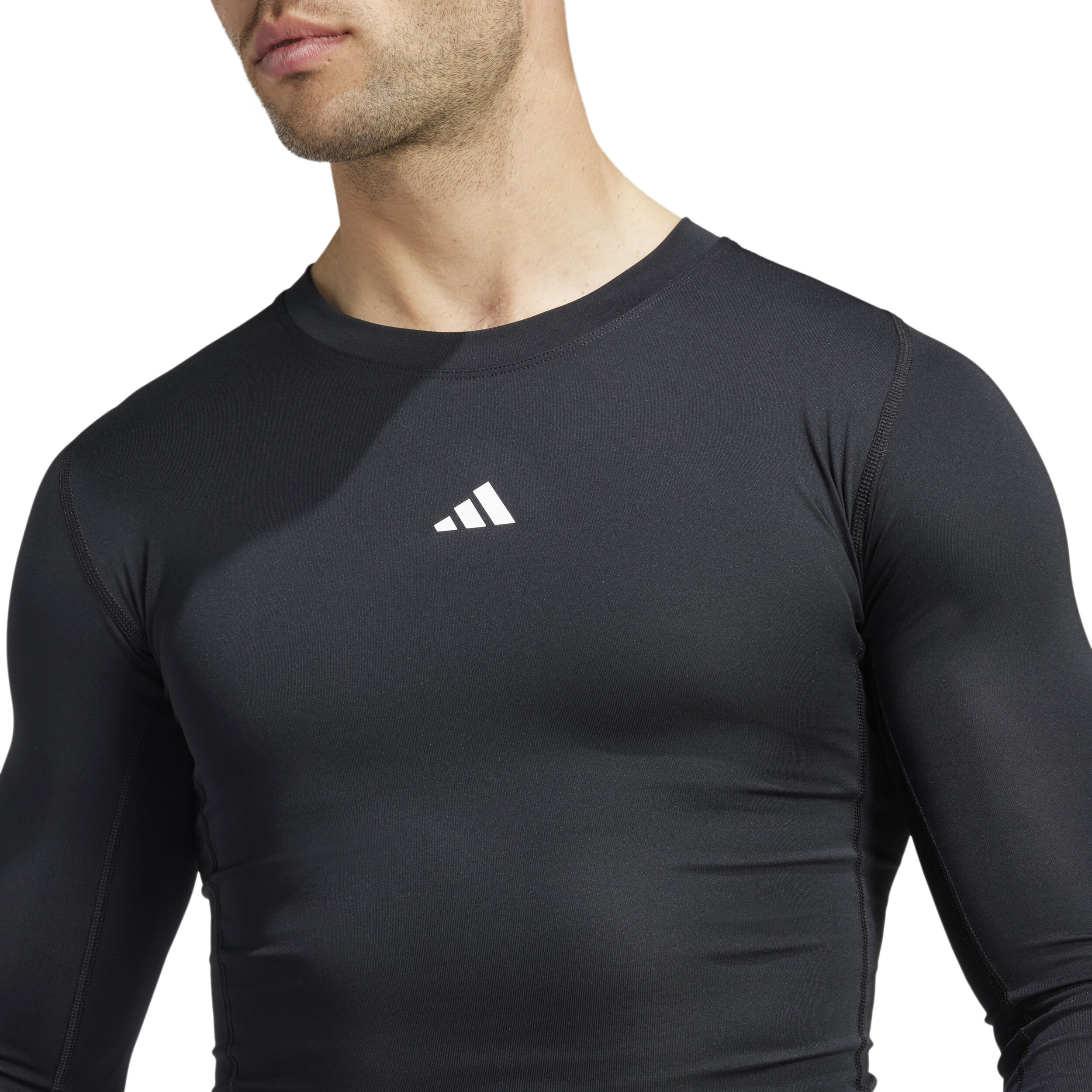 adidas TechFit Haut Manches Longues Hommes - Noir