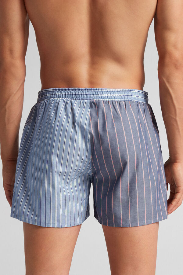 Cuecas boxer de tecido listrado patchwork
