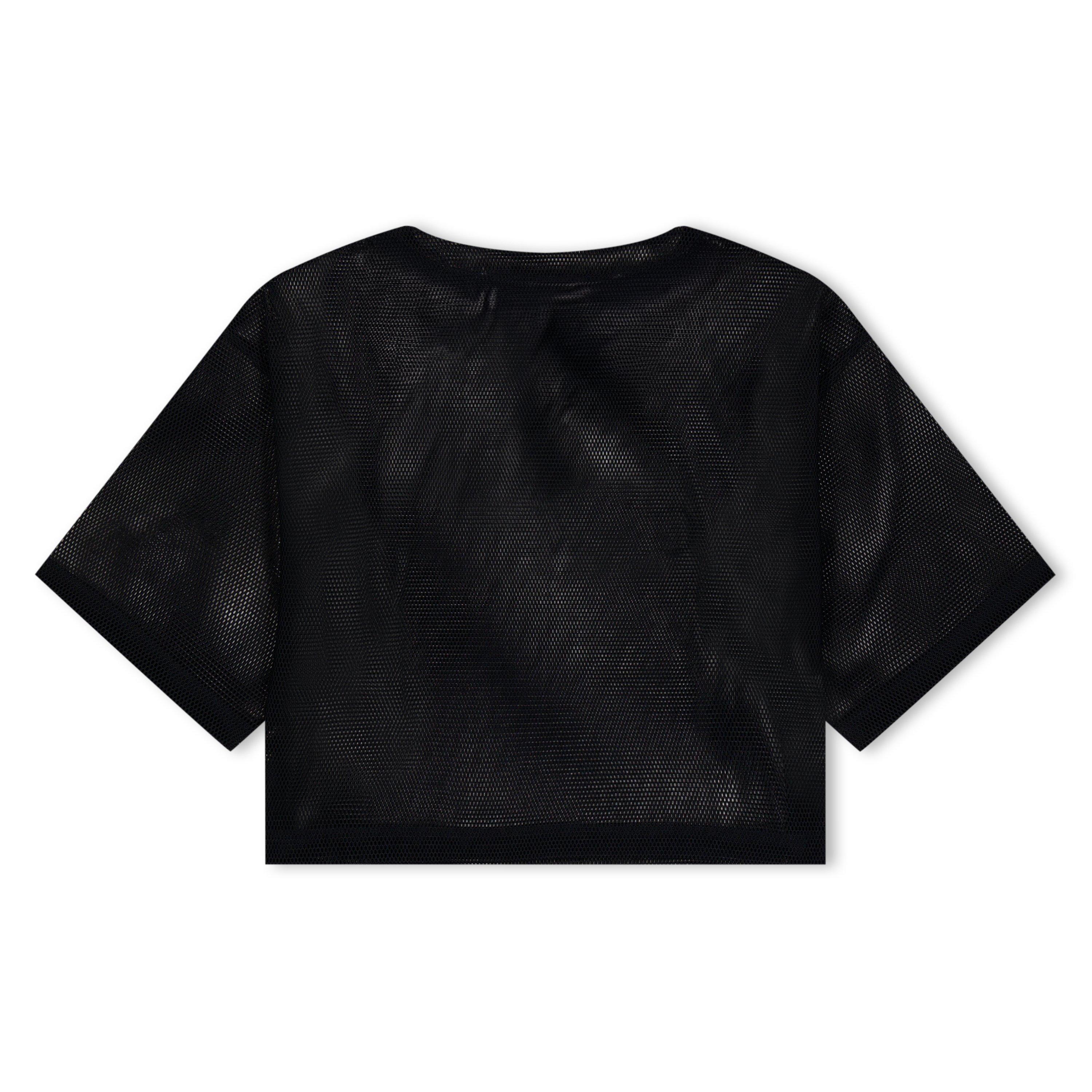 Off White Mesh Crop T Shirt