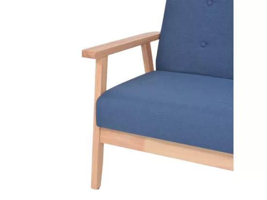 NETTLIFE Ensemble de canapé 2 pcs Tissu bleu