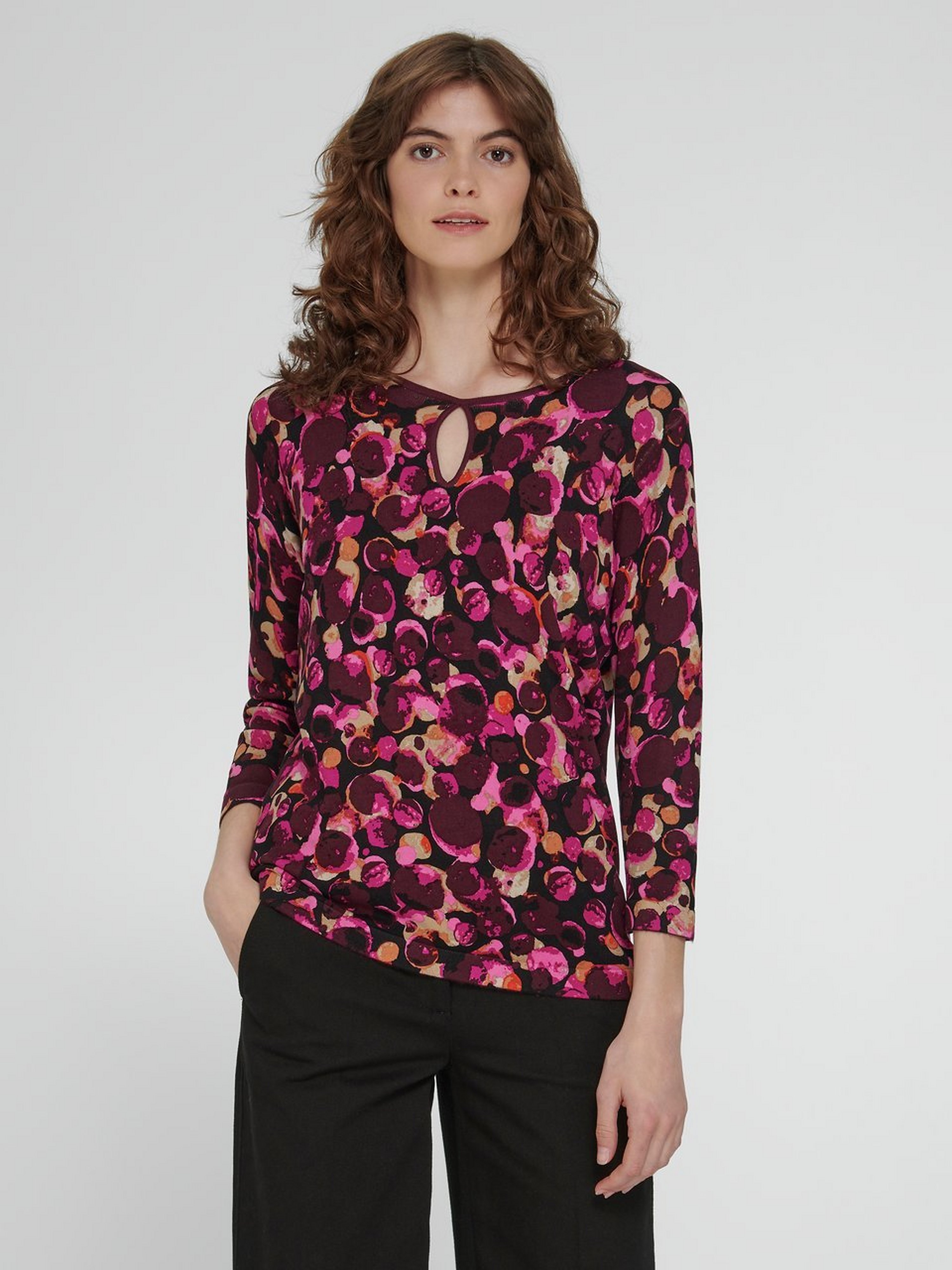 Rundhals-Pullover mit 3/4-Arm
