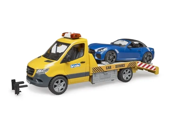 Bruder Mercedes-Benz Sprinter car transporter with Roadster toy