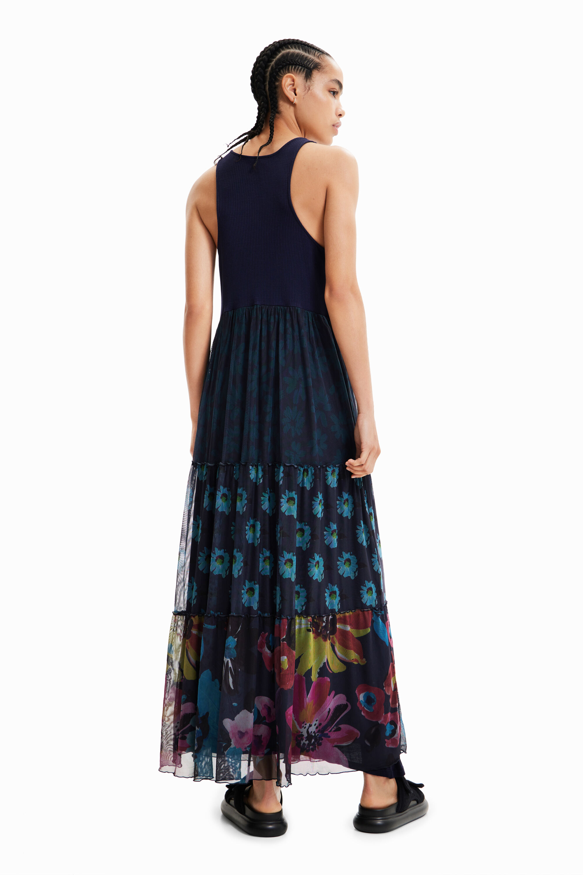 Robe longue combinée tulle