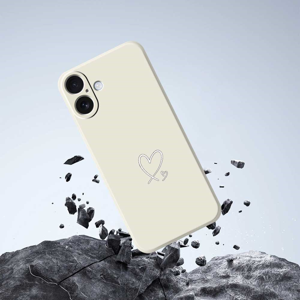 iPhone 17 Gummi Case Hülle mit Kameraschutz - Grün (Herz)