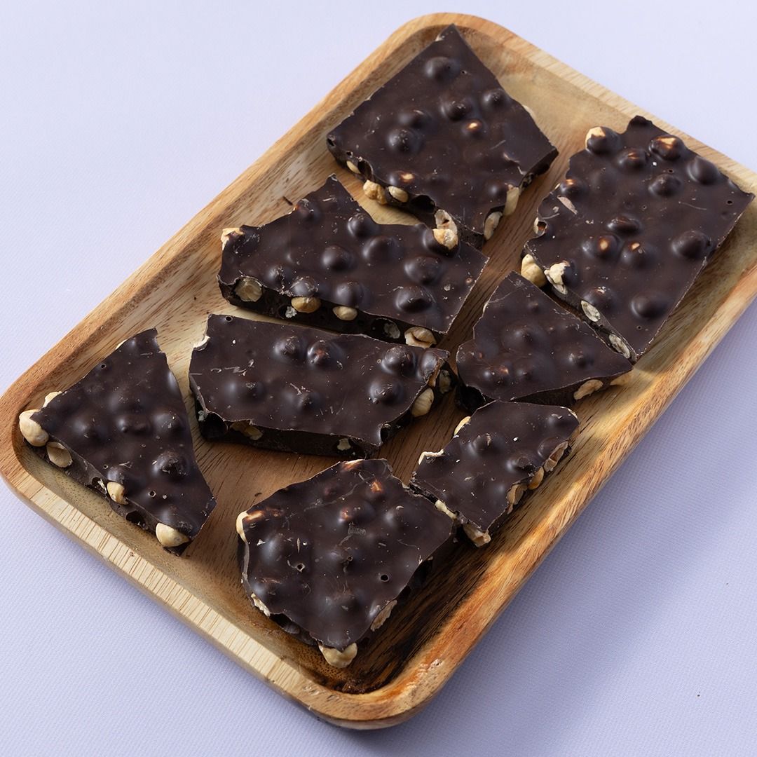 Chocolade hazelnoot breekplaat puur brokken