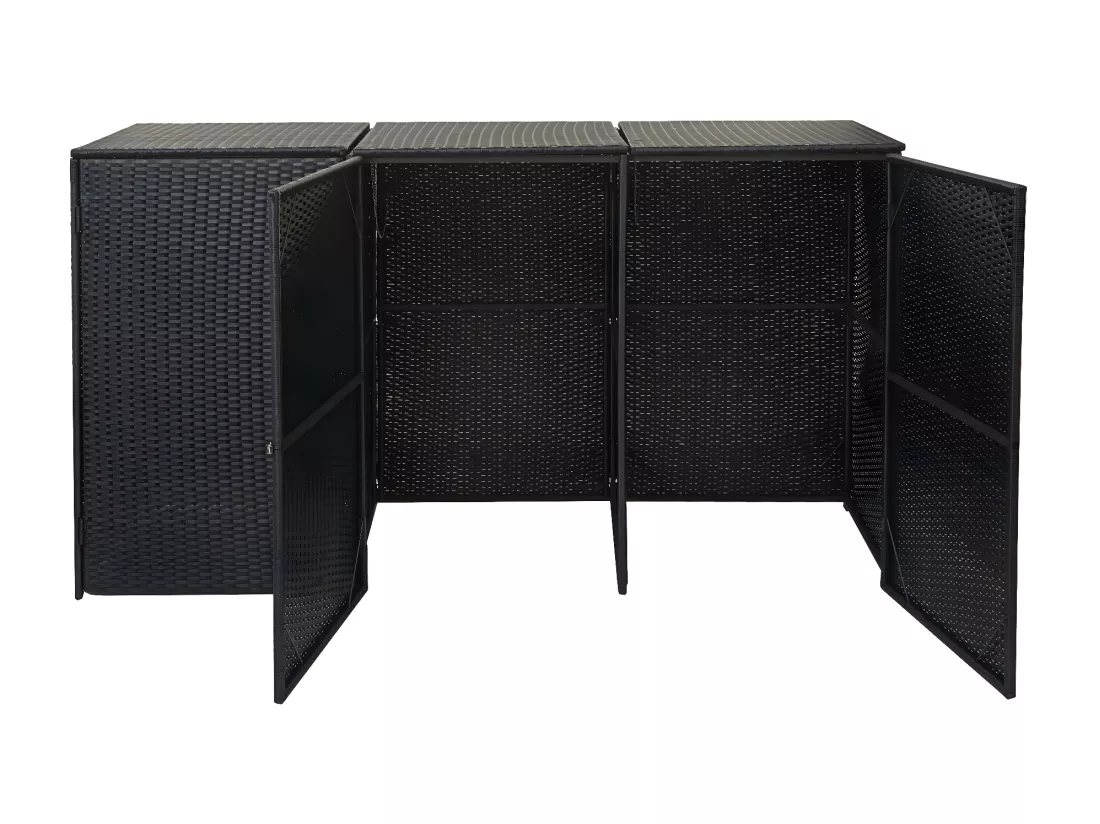 Habillage pour 3 poubelles MCW-E25 3x120l, noir