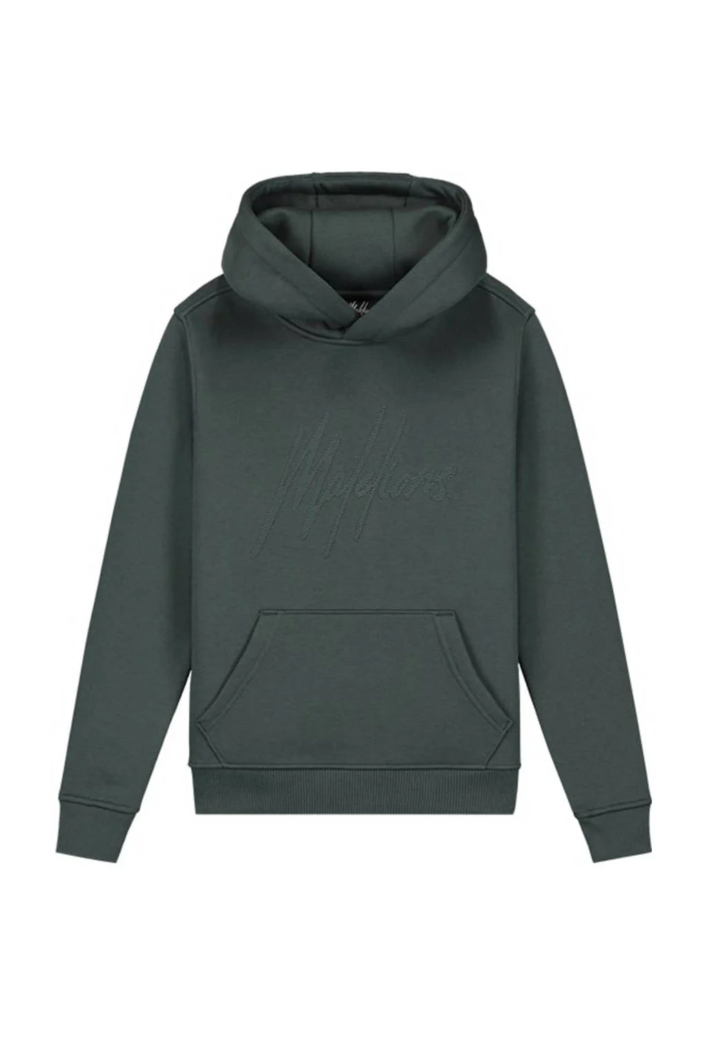 Malelions hoodie Striped Signature met printopdruk grijsgroen
