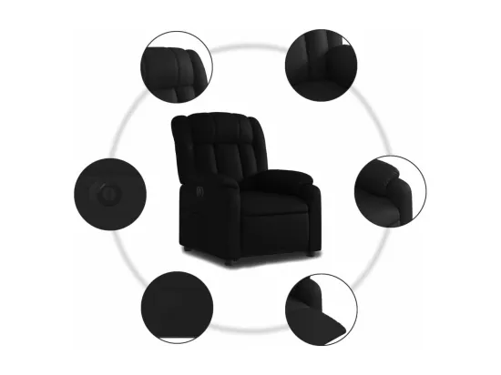 Fauteuil inclinable électrique noir similicuir