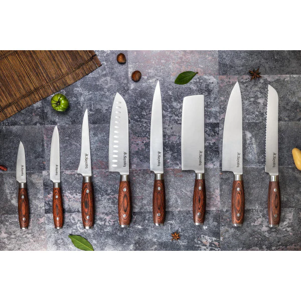 Couteau Sayuto Pakka X50 modèle nakiri 17cm manche riveté Sayuto