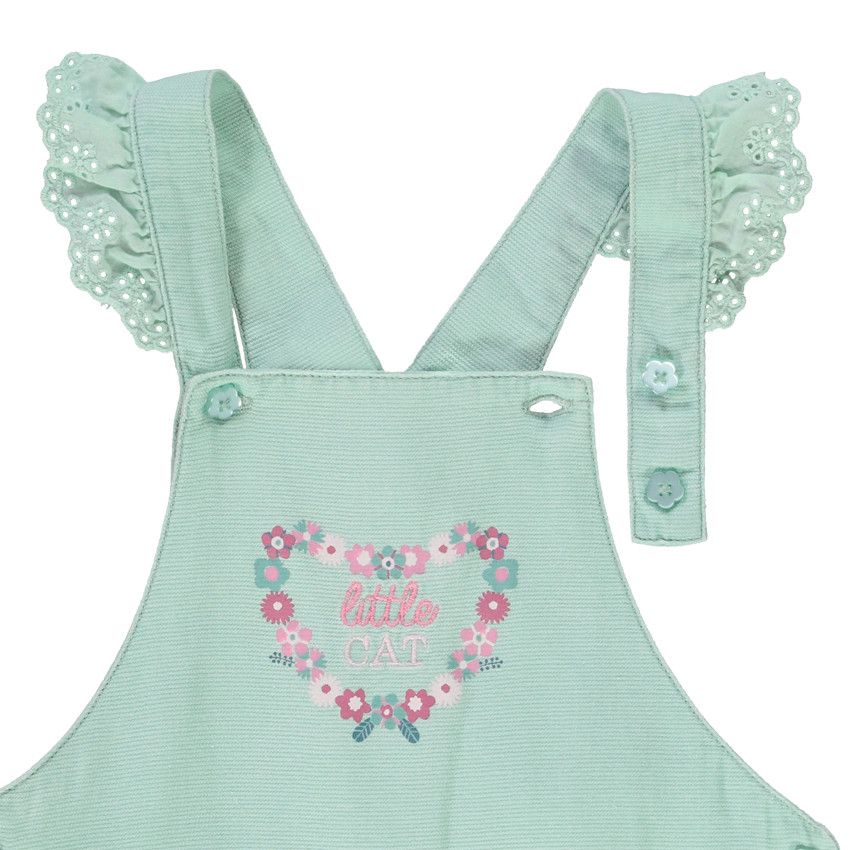 Ensemble 2 pièces imprimé chats pour bébé fille - Bleu