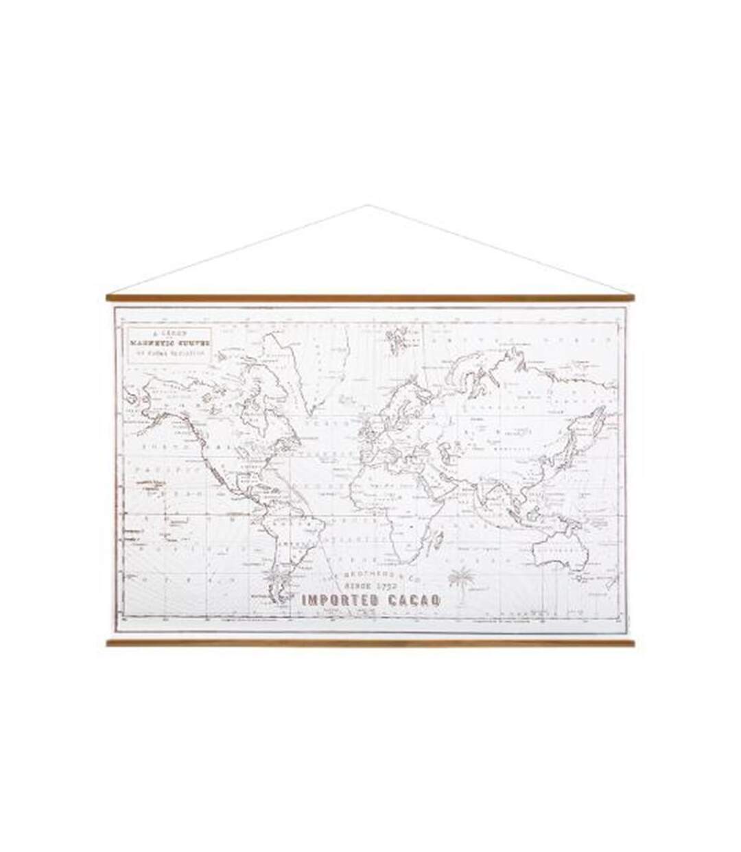 Toile à Suspendre Carte du Monde 110cm Blanc