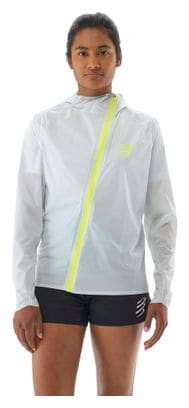 Veste imperméable Compressport Hurricane Waterproof 10/10 Femme Blanc/Ice Flow