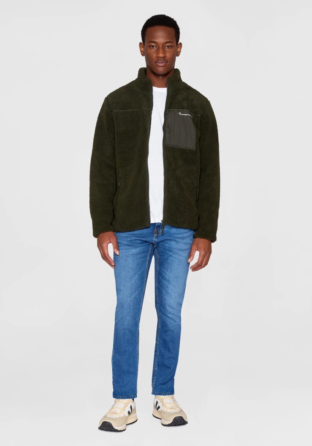 Knowledge Cotton Apparel Fleecejacke Teddy Zip Sweat Forrest Night