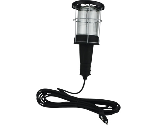 Handlamp met metalen beschermkooi + 5,0 m aansluitkabel H05RN-F zwart