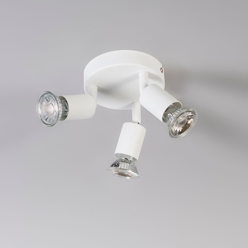 Moderne spot wit kantelbaar rond 3-lichts - Jeany