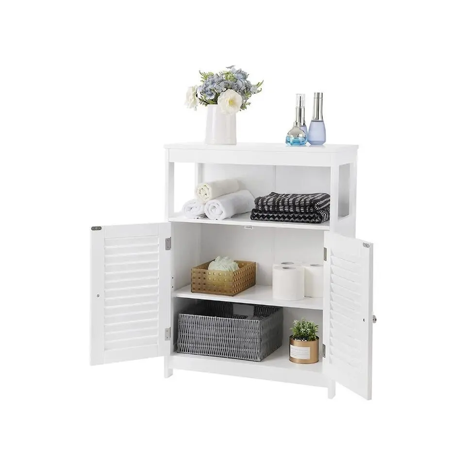 Parya Home - Badkamerkast - Vrijstaande Kast - 2 Deuren - Hout - Wit